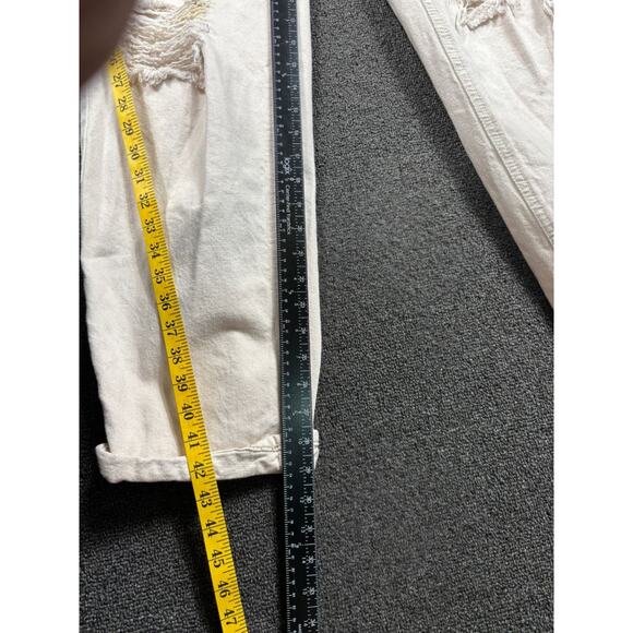 BDG by Urban Outfitters Wide Leg Baggy Jean Womens 28 Ivory High-Rise Distressed - Picture 11 of 11